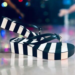 Kate Spade Black and White Platform Sandals
